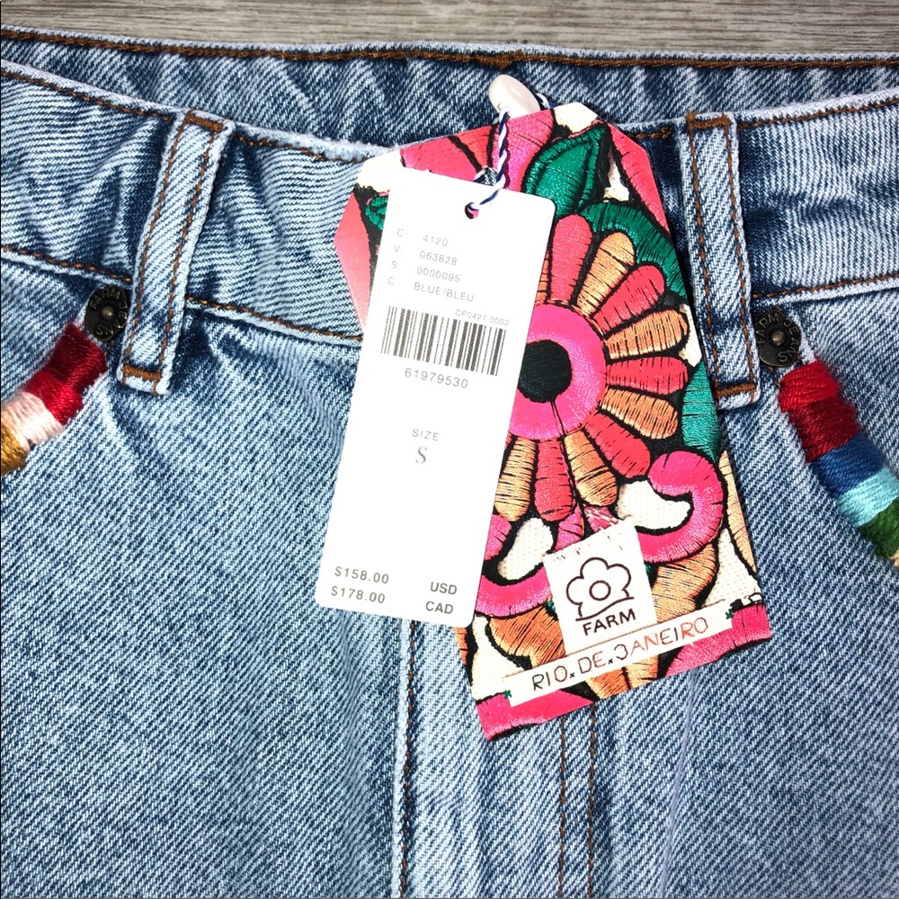 Farm Rio Denim Mini Skirt - Picture 9 of 12